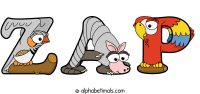 zap animal word art
