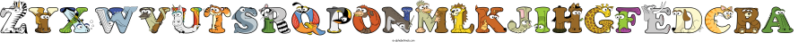 Zyxwvutsrqponmlkjihgfedcba animal word art spelling Zyxwvutsrqponmlkjihgfedcba with Alphabetimals - cartoon alphabet animals