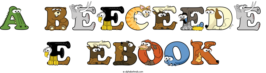 A Beeceede E Ebook animal word art spelling A Beeceede E Ebook with Alphabetimals - cartoon alphabet animals