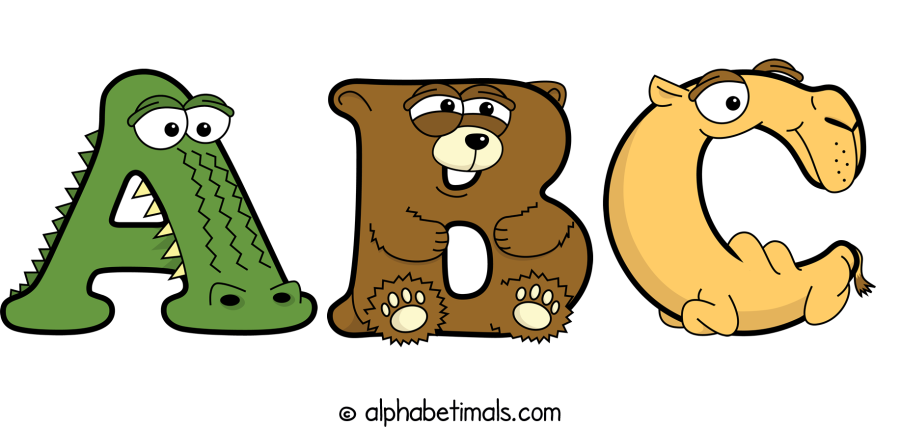 Abc animal word art spelling Abc with Alphabetimals - cartoon alphabet animals