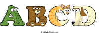 abcd animal word art