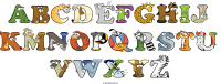 abcdefghij-kmnopqrstu-vwxyz animal word art