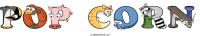 pop-corn animal word art