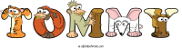 tommy animal word art